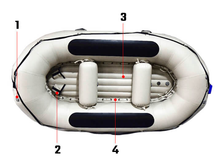 Inflatable 3 Person Self Baling Fishing Mariner Dingy Raft Boat W